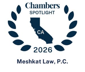 Meshkat Law Chambers USA California Spotlight 2026 recognition badge for International Trade