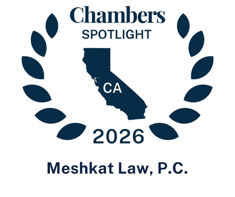 Meshkat Law Chambers USA California Spotlight 2026 recognition badge for International Trade